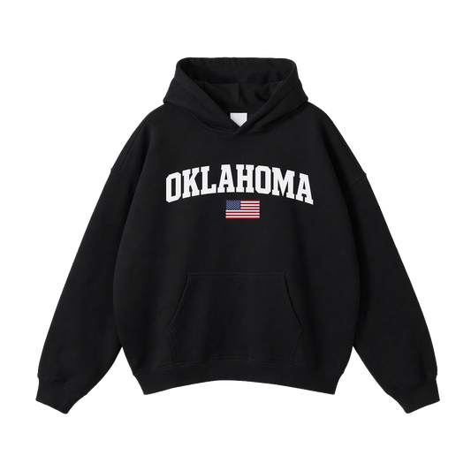 Collection 2 Oklahoma Oversize Fleeced Hoodie - Black front