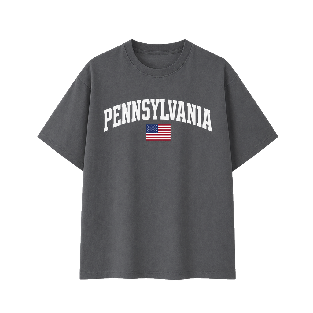 Collection 2 Pennsylvania Essential Cotton T-Shirt - Dark Gray front