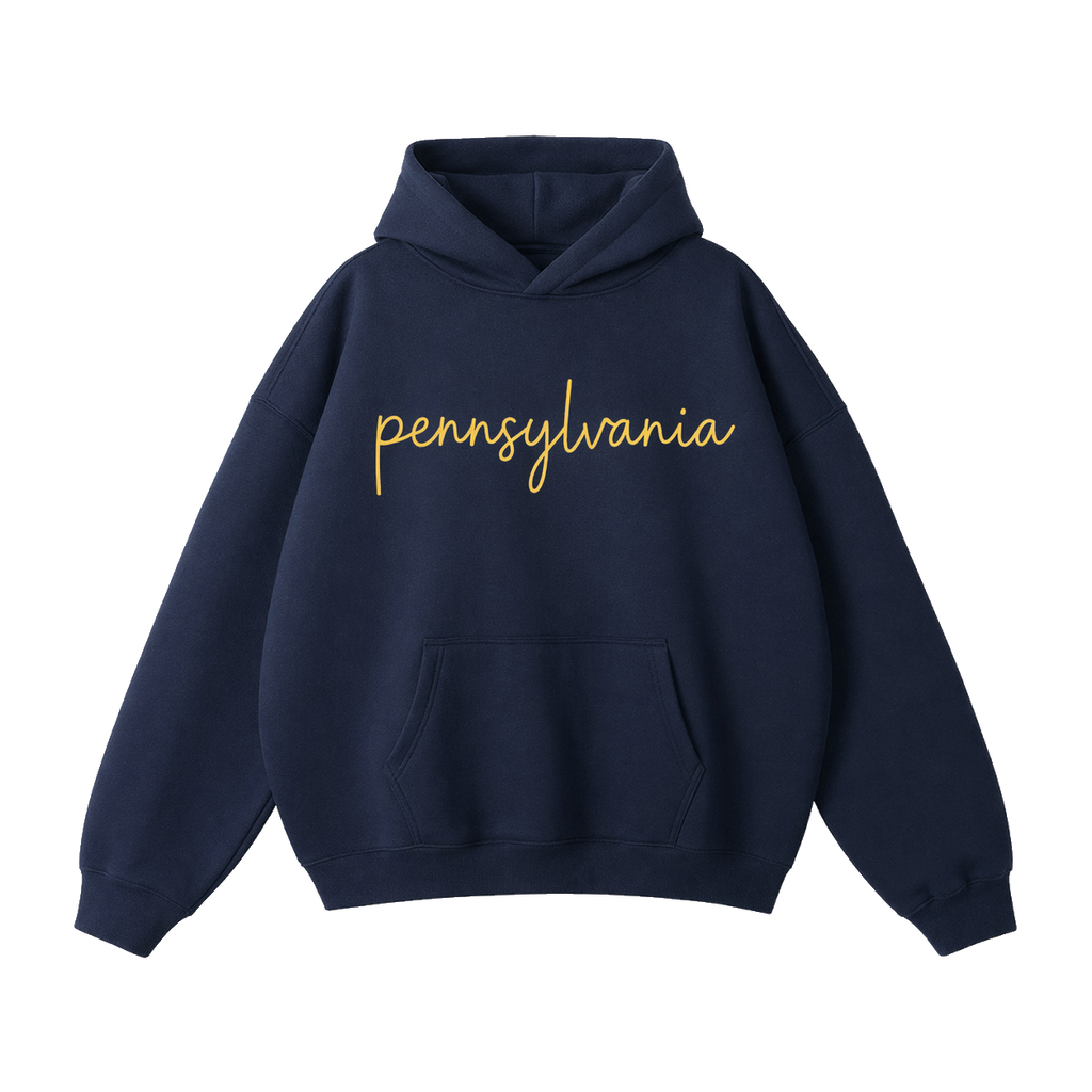 Collection 3 Pennsylvania Oversize Fleeced Hoodie - Navy Blue front