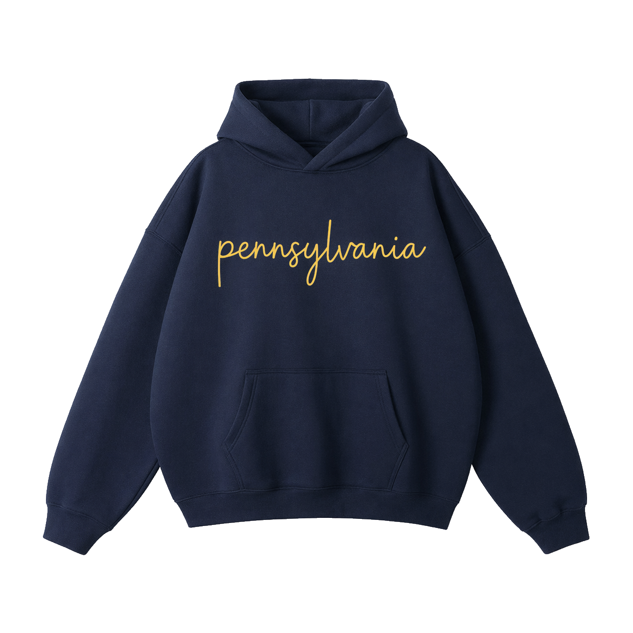 Collection 3 Pennsylvania Oversize Fleeced Hoodie - Navy Blue front