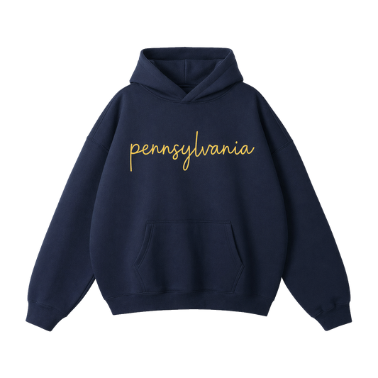 Collection 3 Pennsylvania Oversize Fleeced Hoodie - Navy Blue front