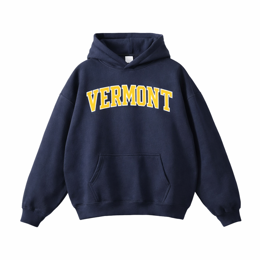 Collection 1 Vermont Oversize Fleeced Hoodie - Navy Blue front