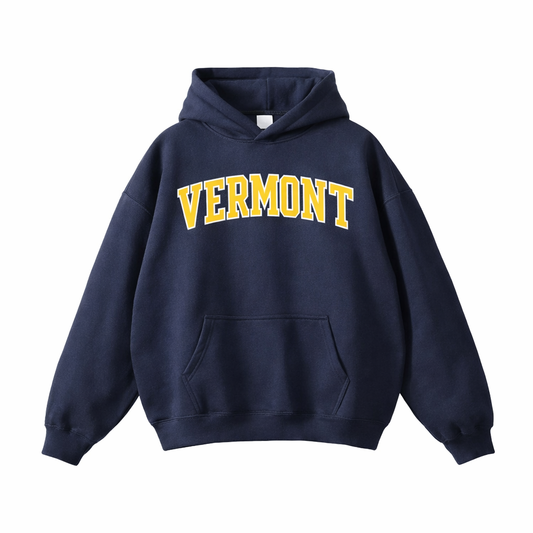 Collection 1 Vermont Oversize Fleeced Hoodie - Navy Blue front