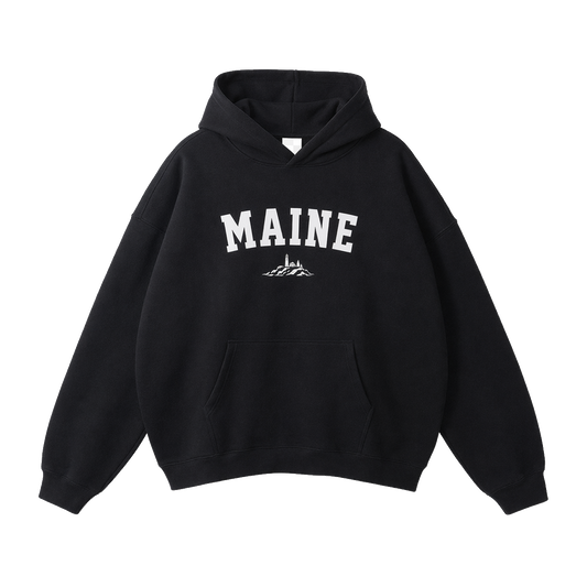 Collection 9 Maine Oversize Fleeced Hoodie - Black front