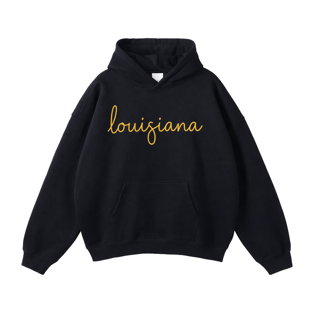 Collection 3 Louisiana Oversize Fleeced Hoodie - Black front