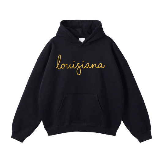 Collection 3 Louisiana Oversize Fleeced Hoodie - Black front