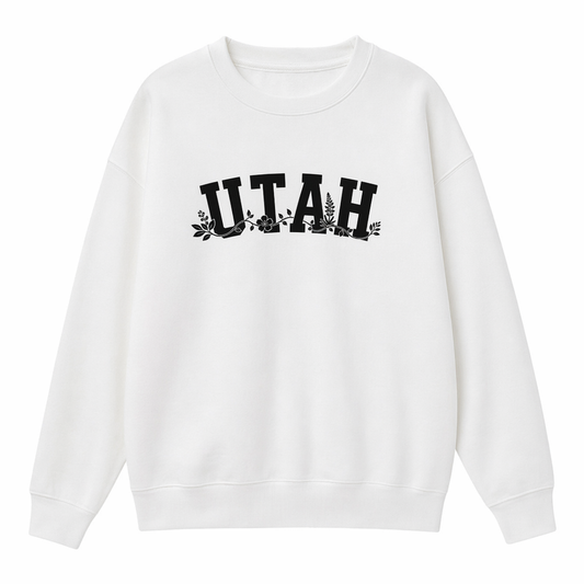 Collection 10 Utah Essential Heavyweight Crewneck Sweatshirt - White front