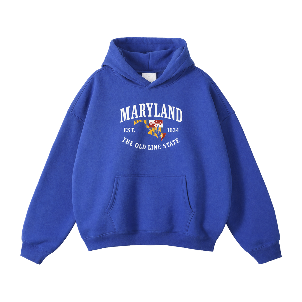 Collection 8 Maryland Oversize Fleeced Hoodie - Klein Blue front