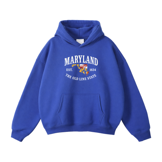Collection 8 Maryland Oversize Fleeced Hoodie - Klein Blue front
