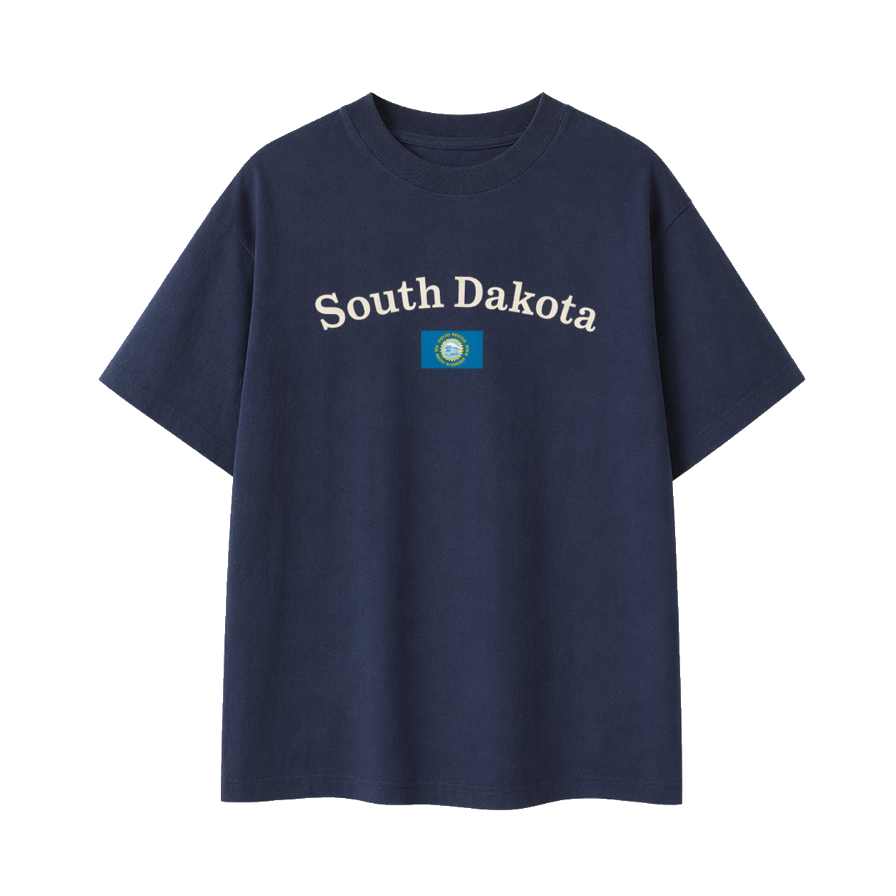 Collection 6 South Dakota Essential Cotton T-Shirt - Navy Blue front