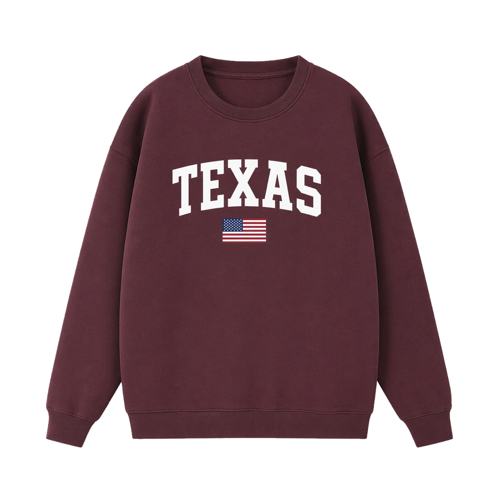 Collection 2 Texas Essential Heavyweight Crewneck Sweatshirt - Dull Red front