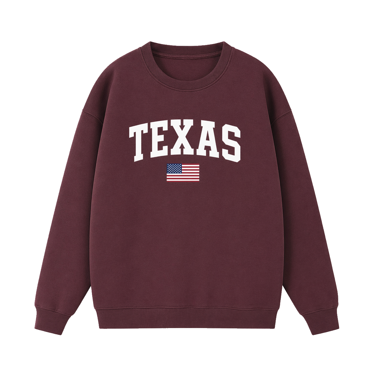Collection 2 Texas Essential Heavyweight Crewneck Sweatshirt - Dull Red front
