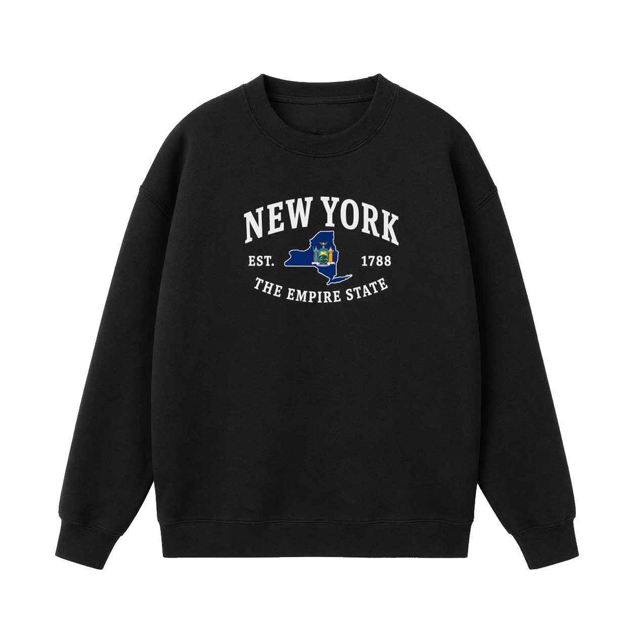 Collection 8 New York Essential Heavyweight Crewneck Sweatshirt - Black front