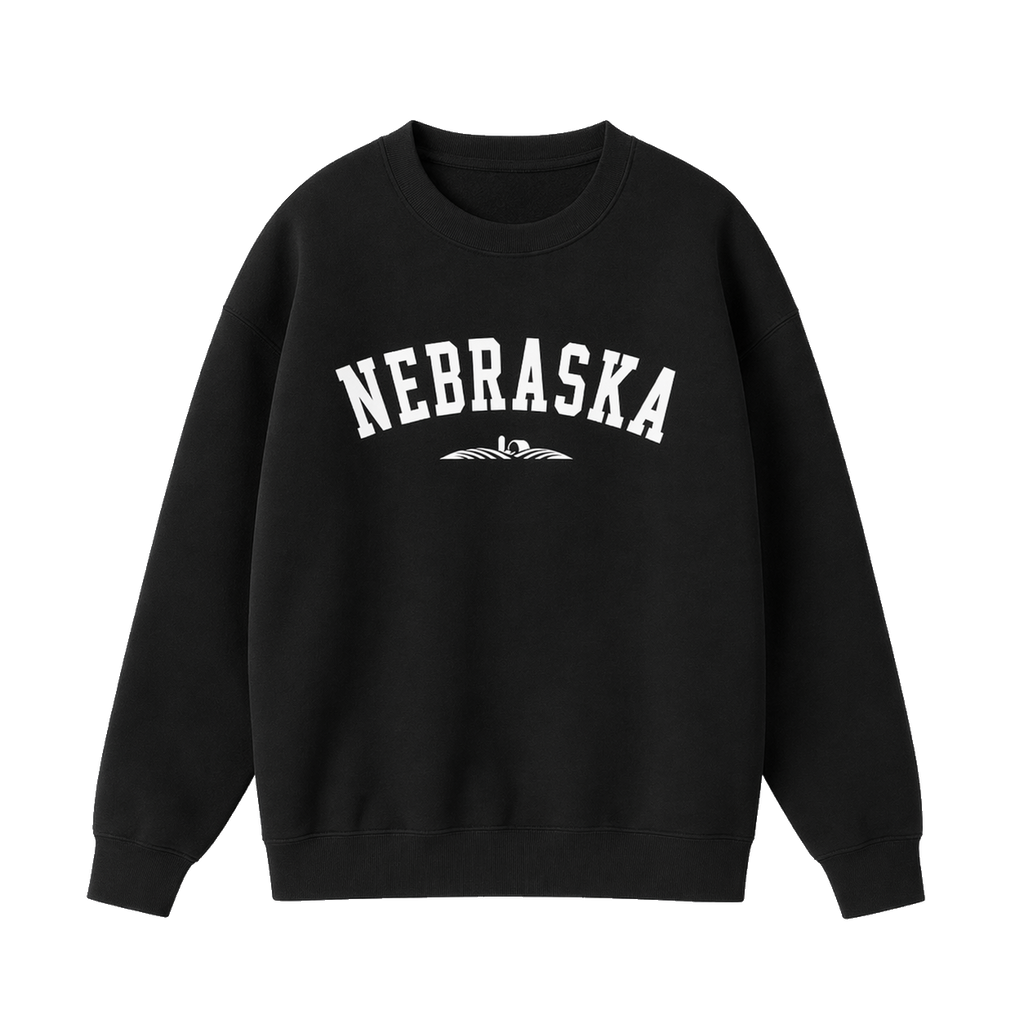 Collection 9 Nebraska Essential Heavyweight Crewneck Sweatshirt - Black front