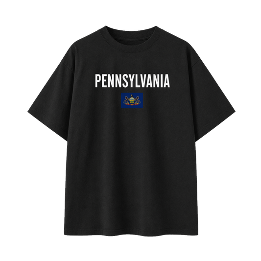 Collection 7 Pennsylvania Essential Cotton T-Shirt - Black front