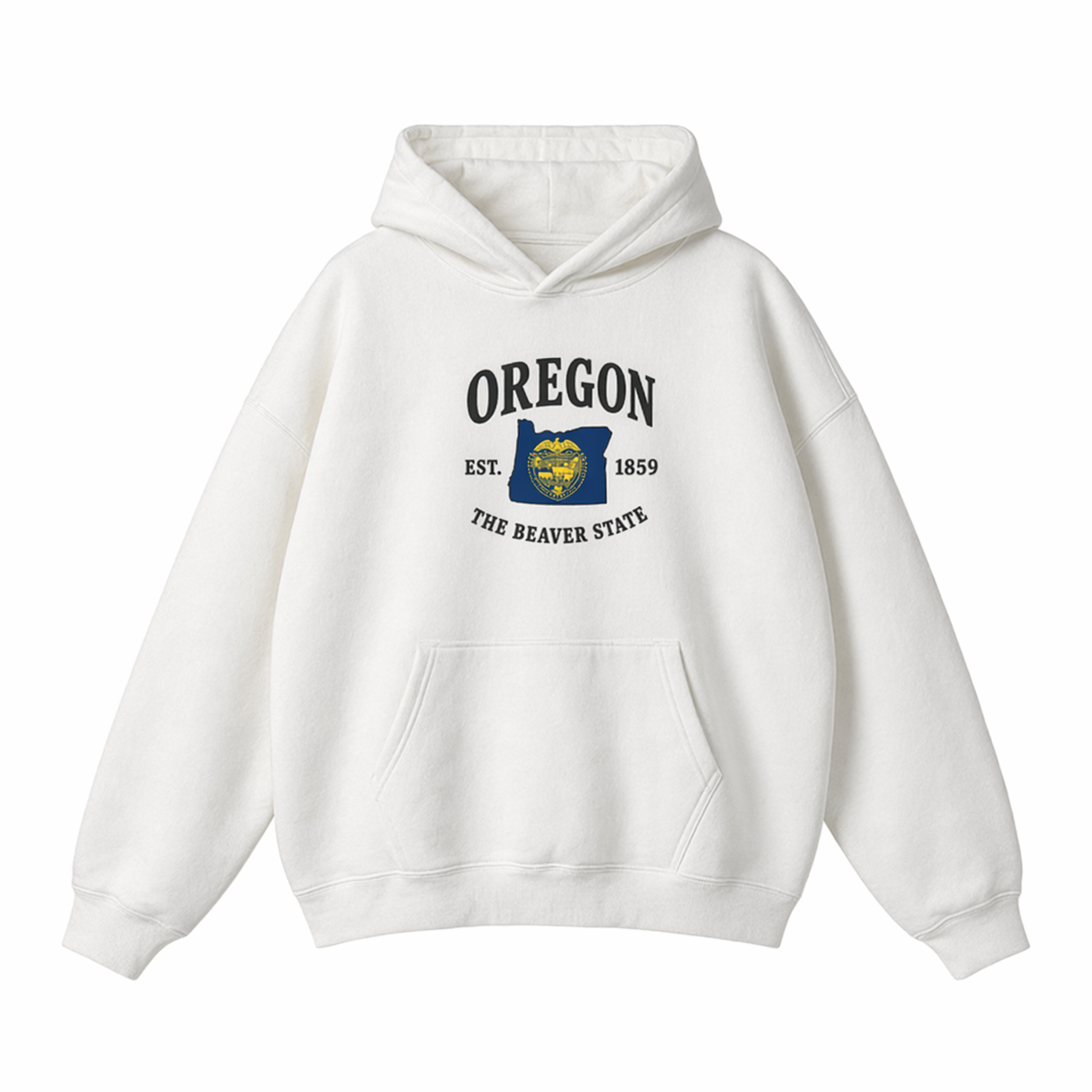 Collection 8 Oregon Oversize Fleeced Hoodie - White front