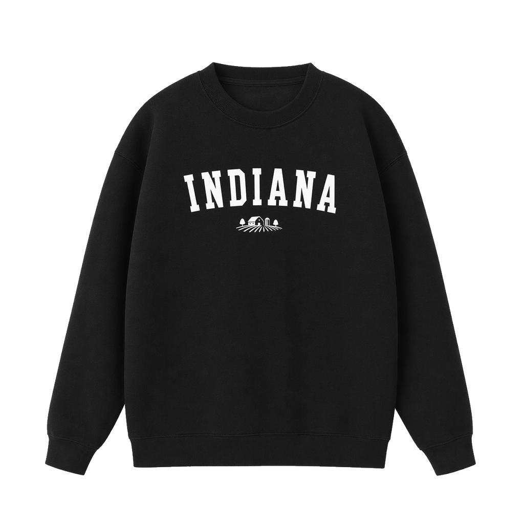 Collection 9 Indiana Essential Heavyweight Crewneck Sweatshirt - Black front