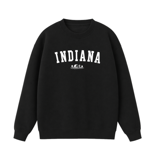 Collection 9 Indiana Essential Heavyweight Crewneck Sweatshirt - Black front