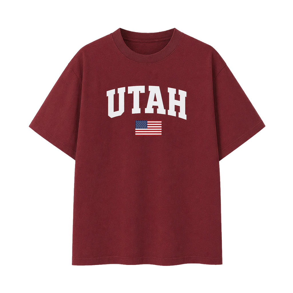 Collection 2 Utah Essential Cotton T-Shirt - Wine Gray front