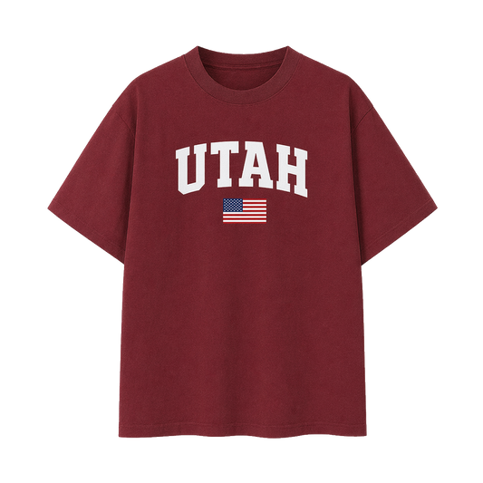 Collection 2 Utah Essential Cotton T-Shirt - Wine Gray front