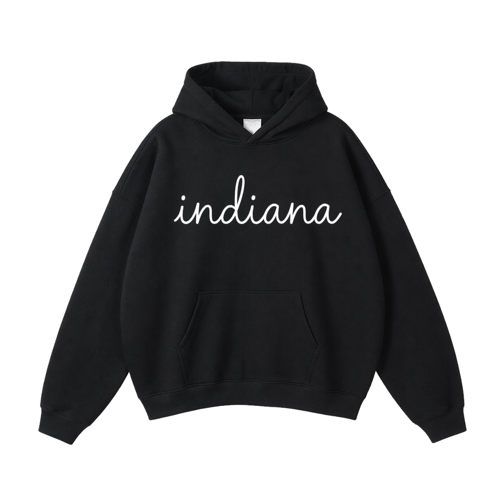 Collection 3 Indiana Oversize Fleeced Hoodie - Black front