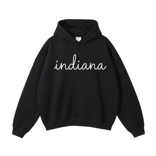 Collection 3 Indiana Oversize Fleeced Hoodie - Black front