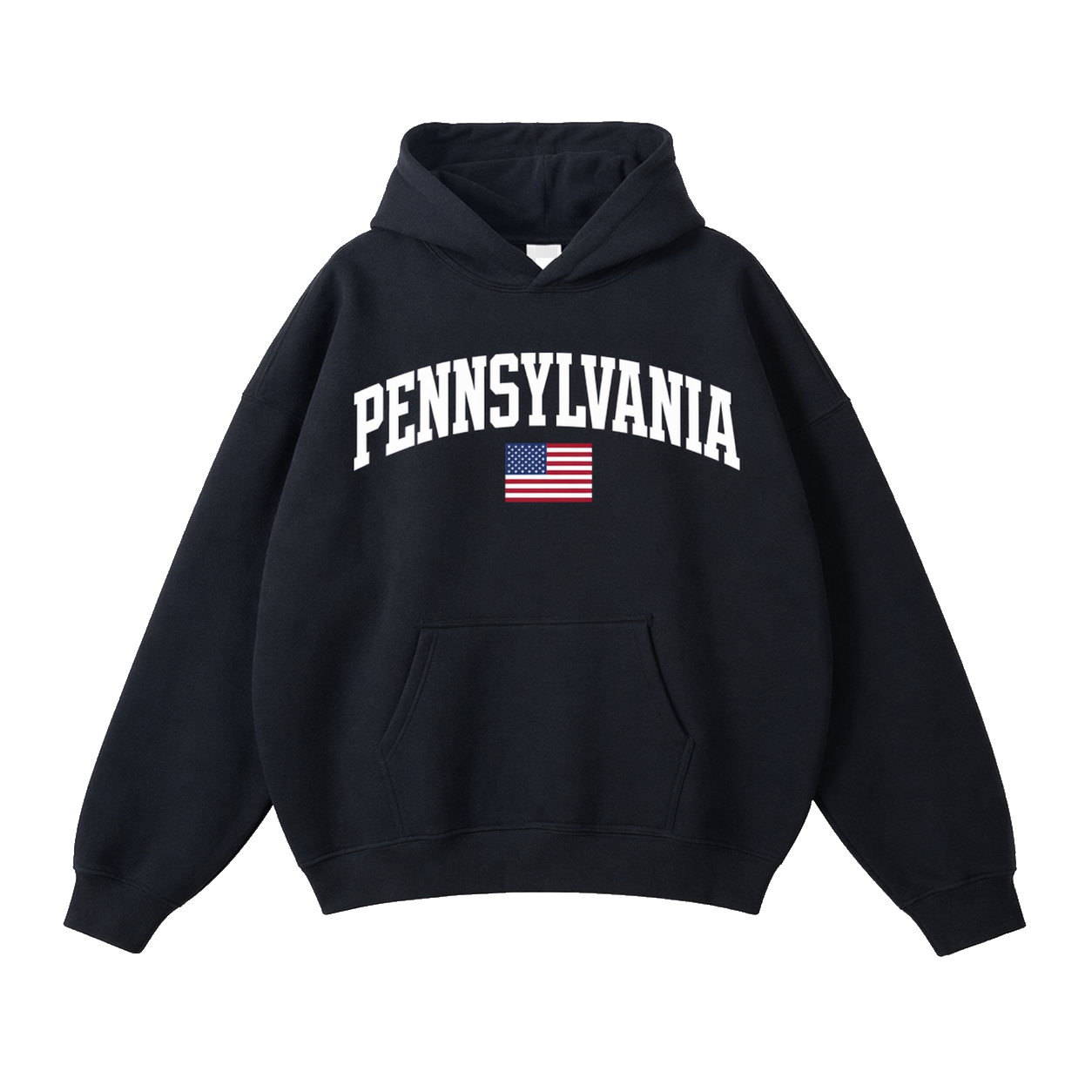 Collection 2 Pennsylvania Oversize Fleeced Hoodie - Black front