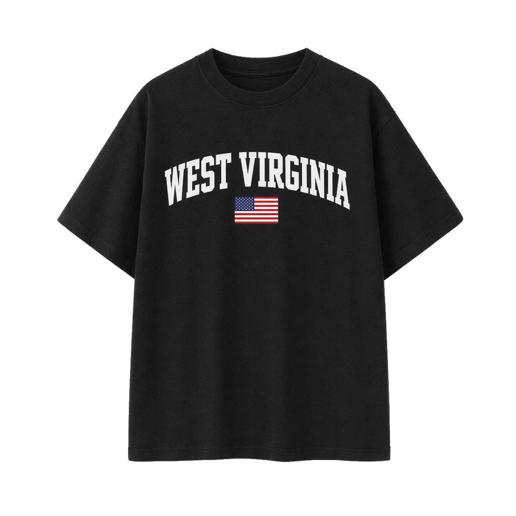 Collection 2 West Virginia Essential Cotton T-Shirt - Black front
