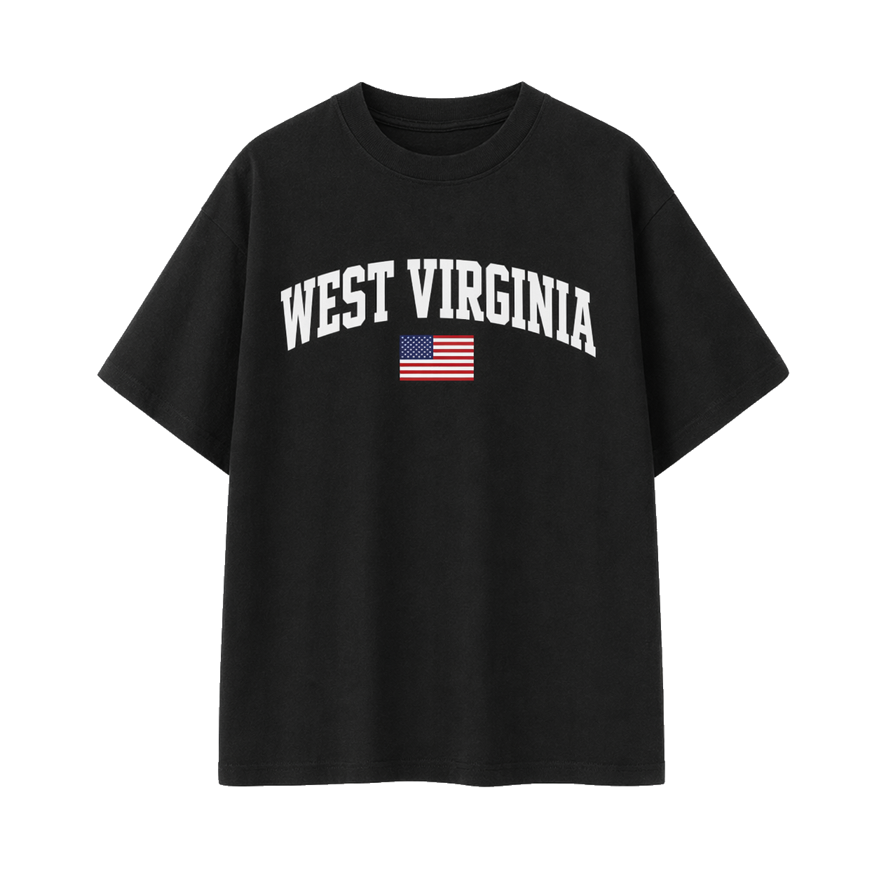 Collection 2 West Virginia Essential Cotton T-Shirt - Black front