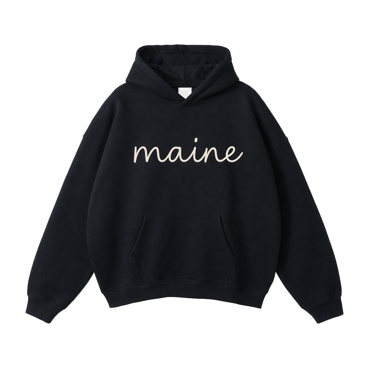 Collection 3 Maine Oversize Fleeced Hoodie - Black front