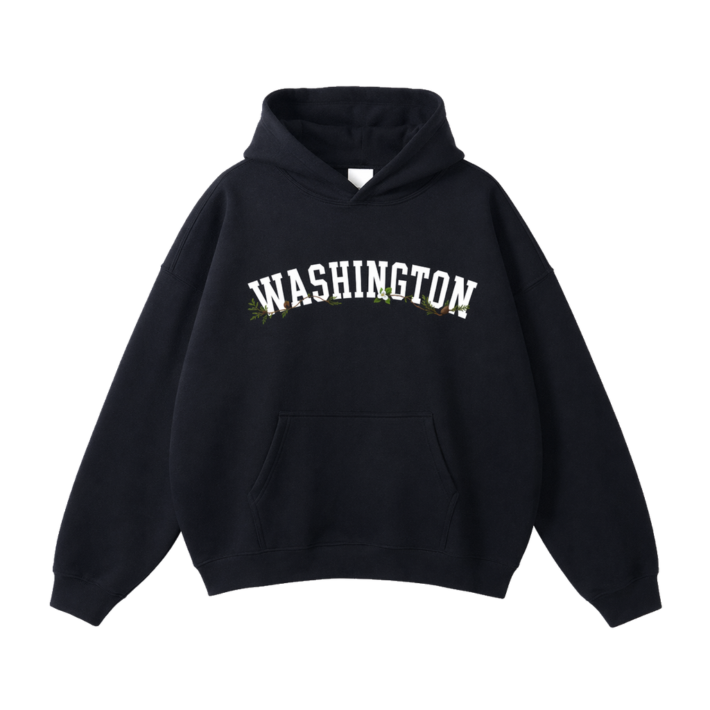Collection 10 Washington Oversize Fleeced Hoodie - Black front