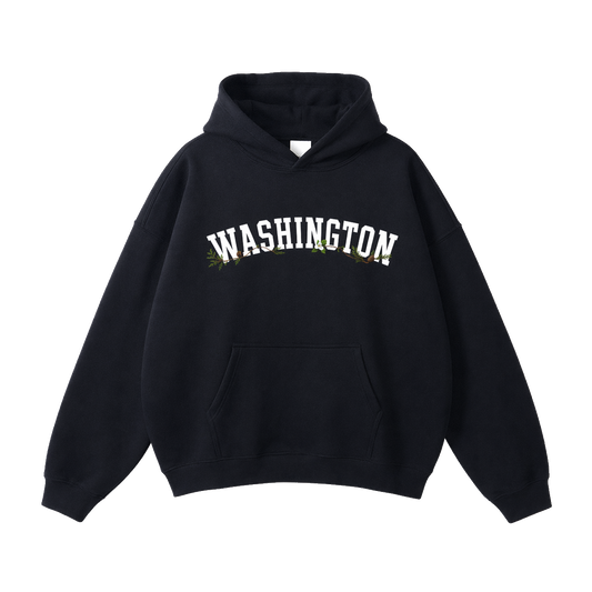 Collection 10 Washington Oversize Fleeced Hoodie - Black front