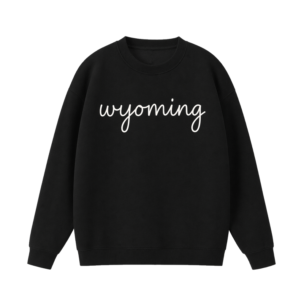 Collection 3 Wyoming Essential Heavyweight Crewneck Sweatshirt - Black front