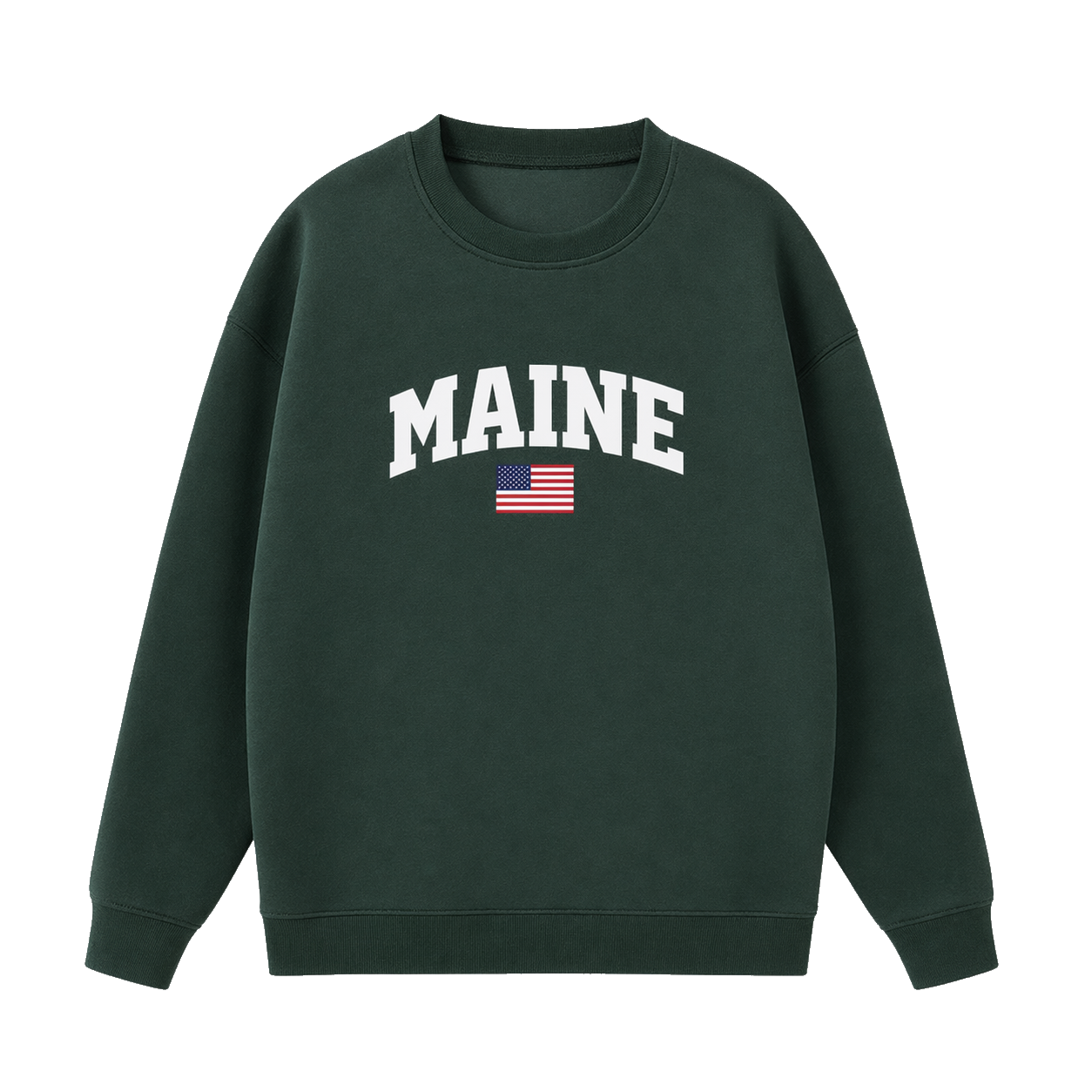 Collection 2 Maine Essential Heavyweight Crewneck Sweatshirt - Dark Green front