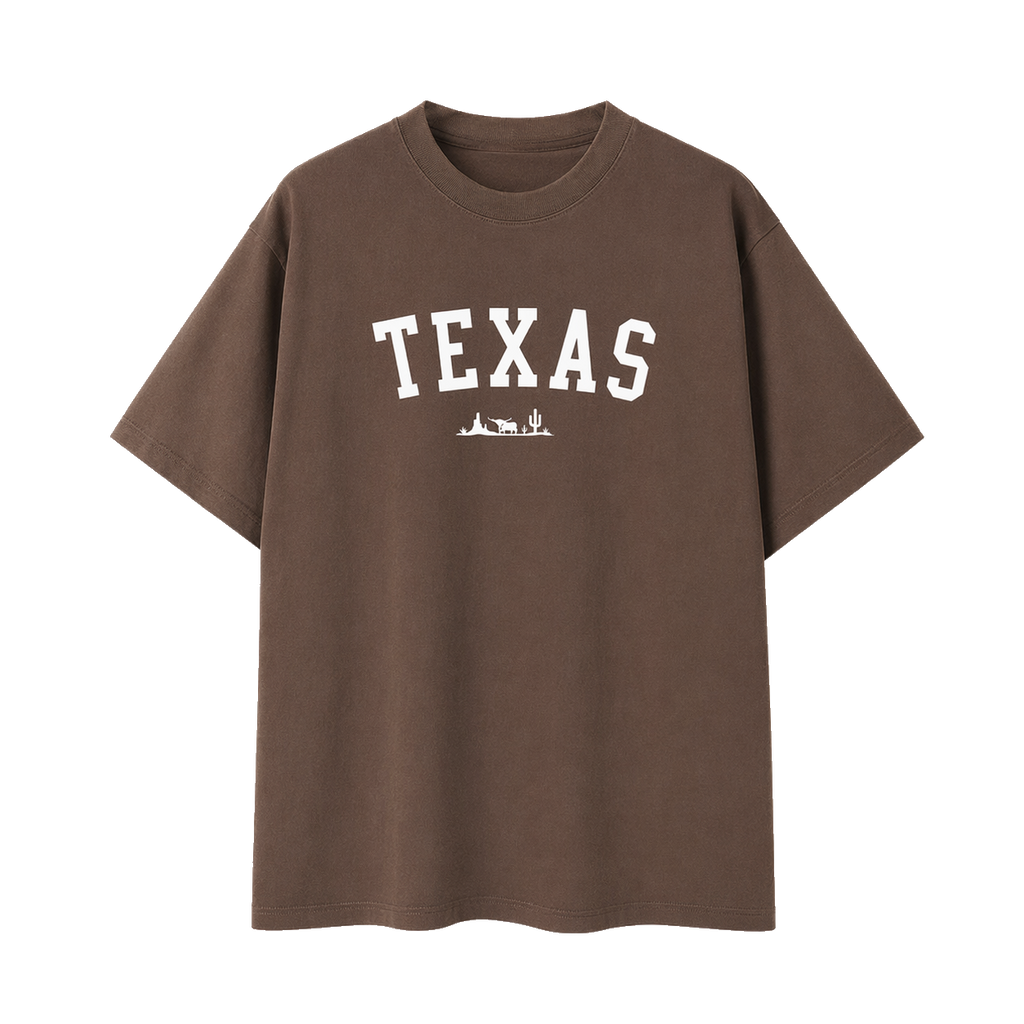 Collection 9 Texas Essential Cotton T-Shirt - Coffee front