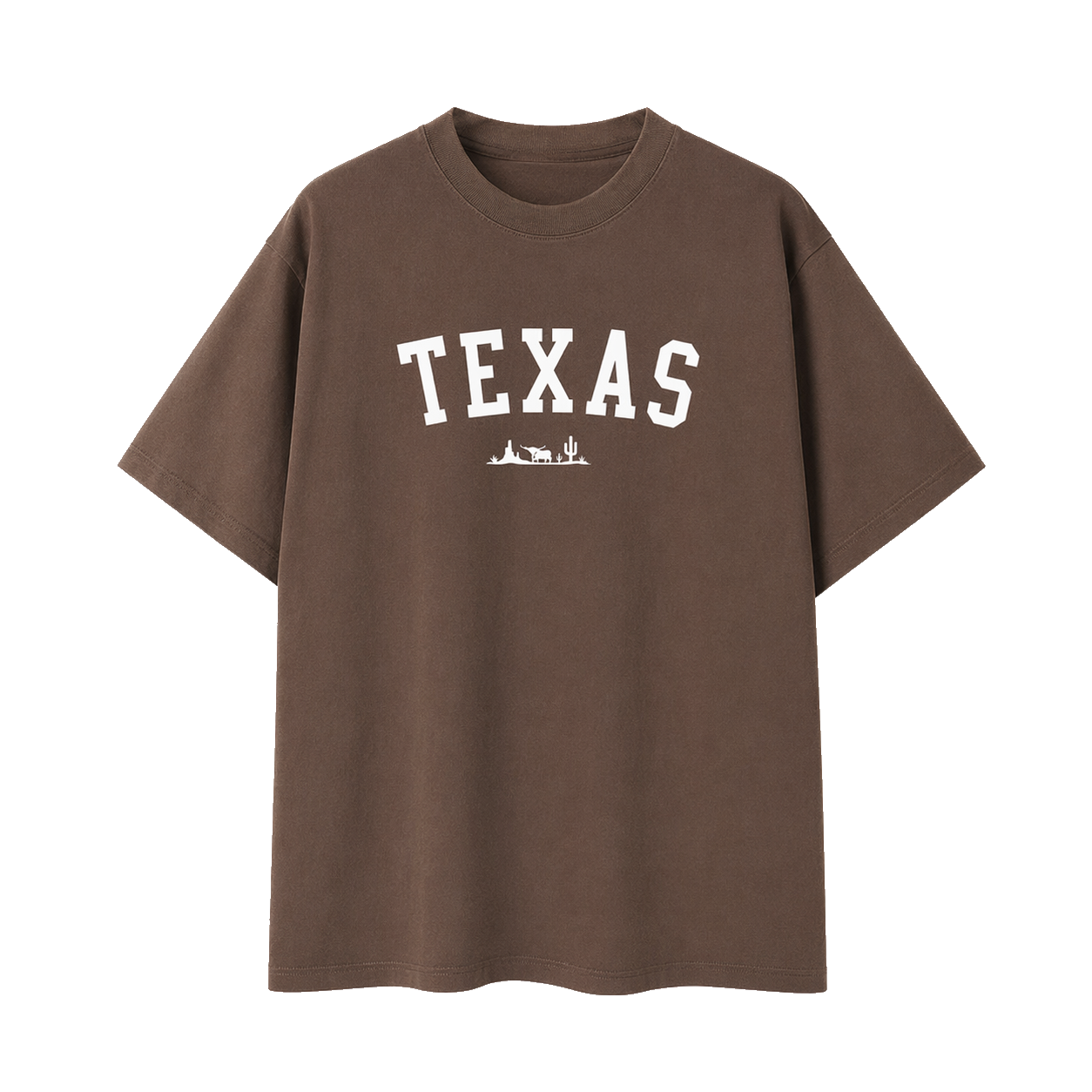Collection 9 Texas Essential Cotton T-Shirt - Coffee front