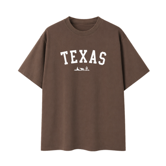 Collection 9 Texas Essential Cotton T-Shirt - Coffee front