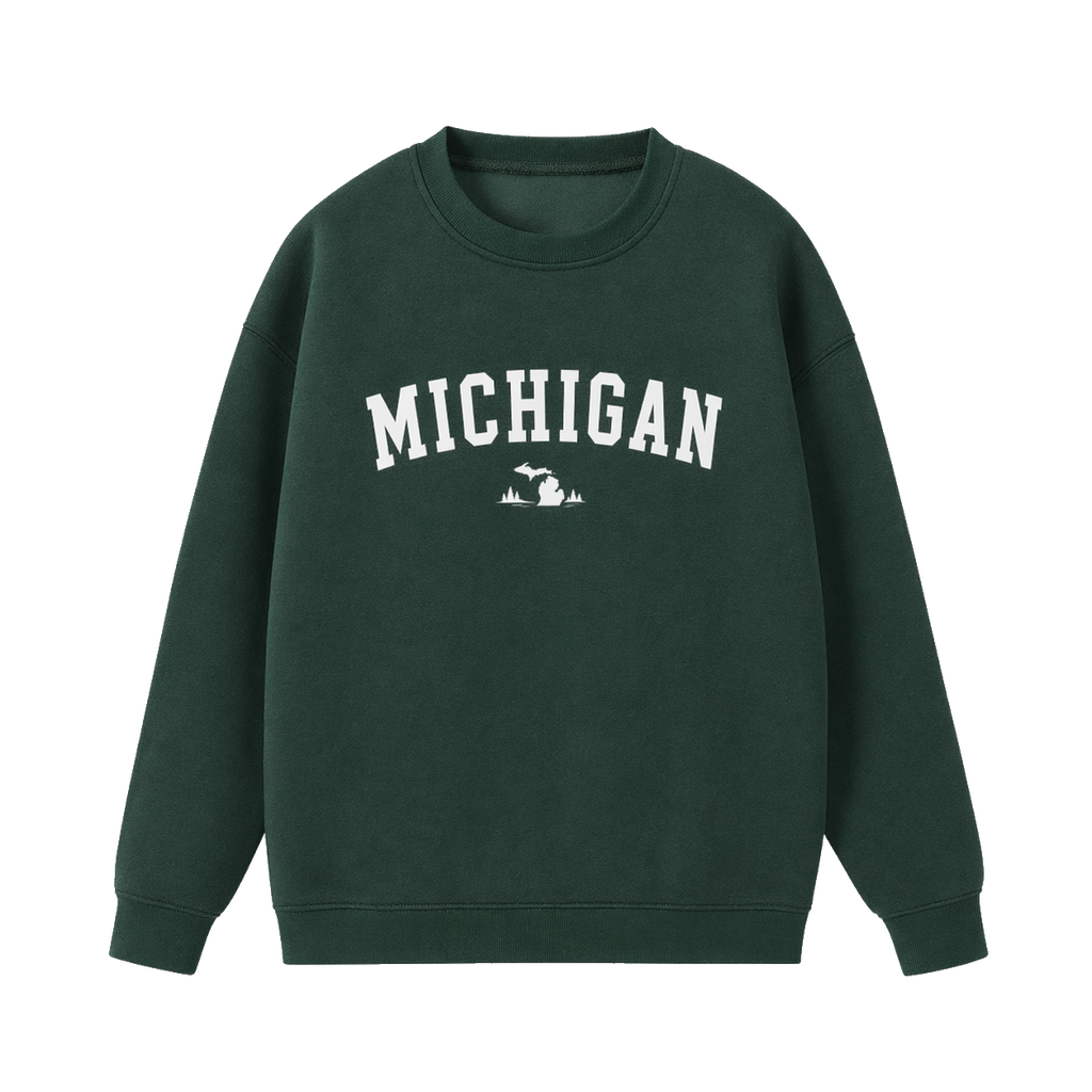 Collection 9 Michigan Essential Heavyweight Crewneck Sweatshirt - Dark Green front