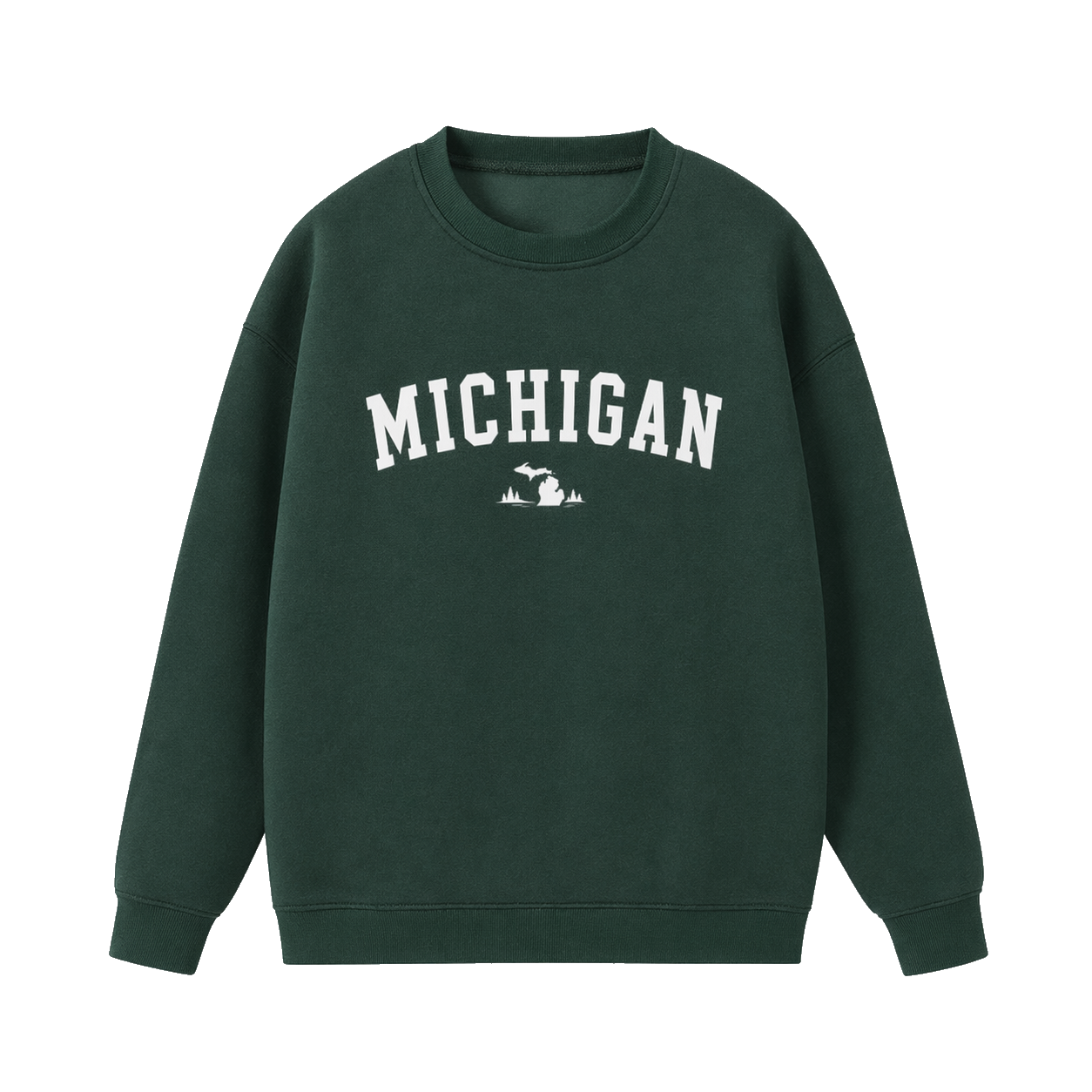Collection 9 Michigan Essential Heavyweight Crewneck Sweatshirt - Dark Green front