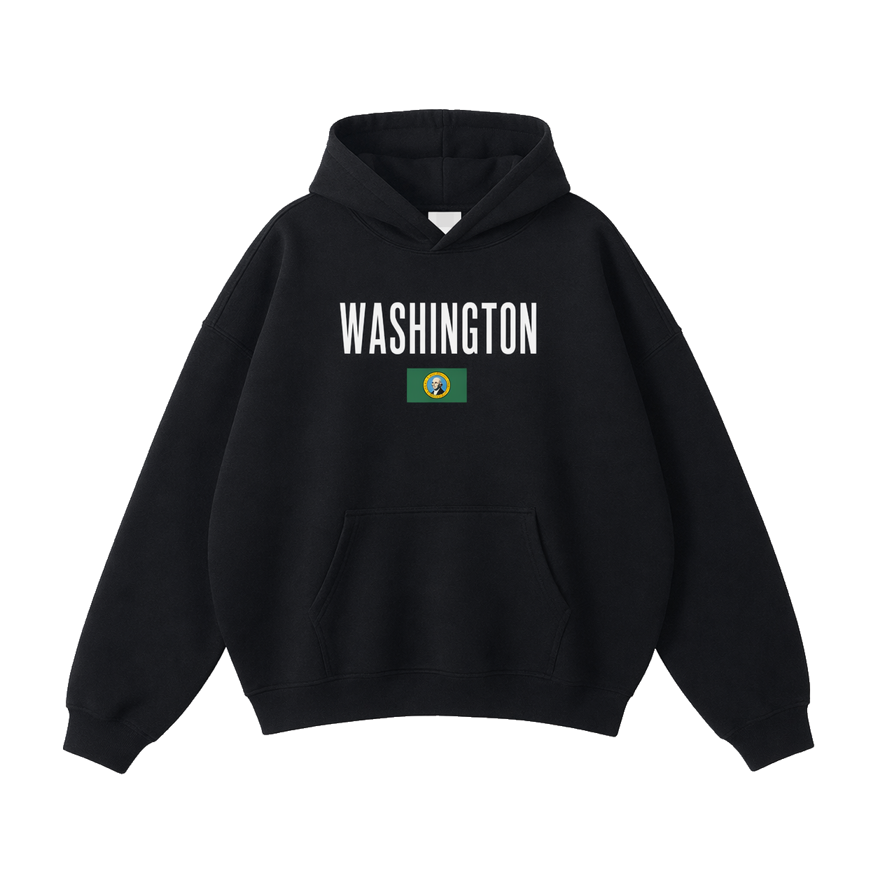 Collection 7 Washington Oversize Fleeced Hoodie - Black front