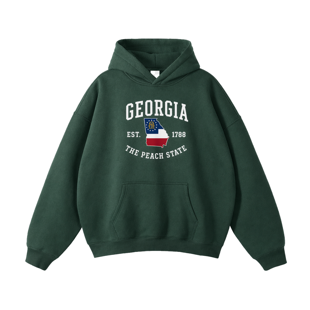 Collection 8 Georgia Oversize Fleeced Hoodie - Eden Green front