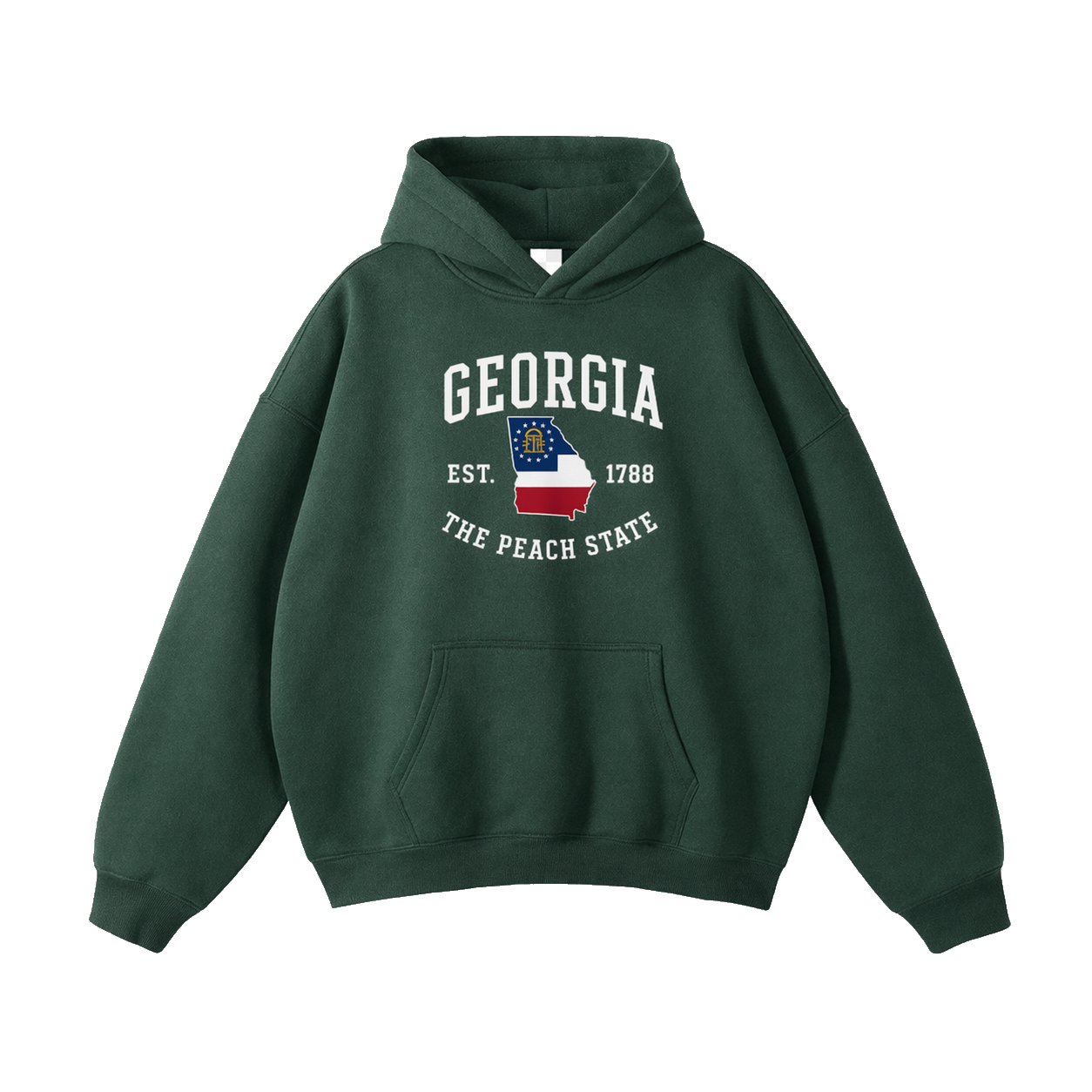 Collection 8 Georgia Oversize Fleeced Hoodie - Eden Green front