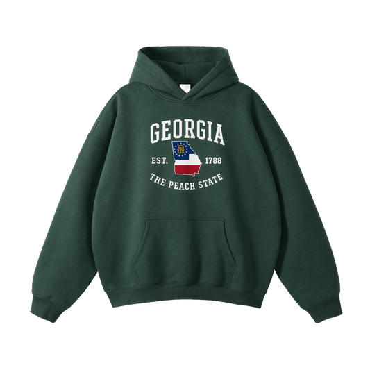 Collection 8 Georgia Oversize Fleeced Hoodie - Eden Green front