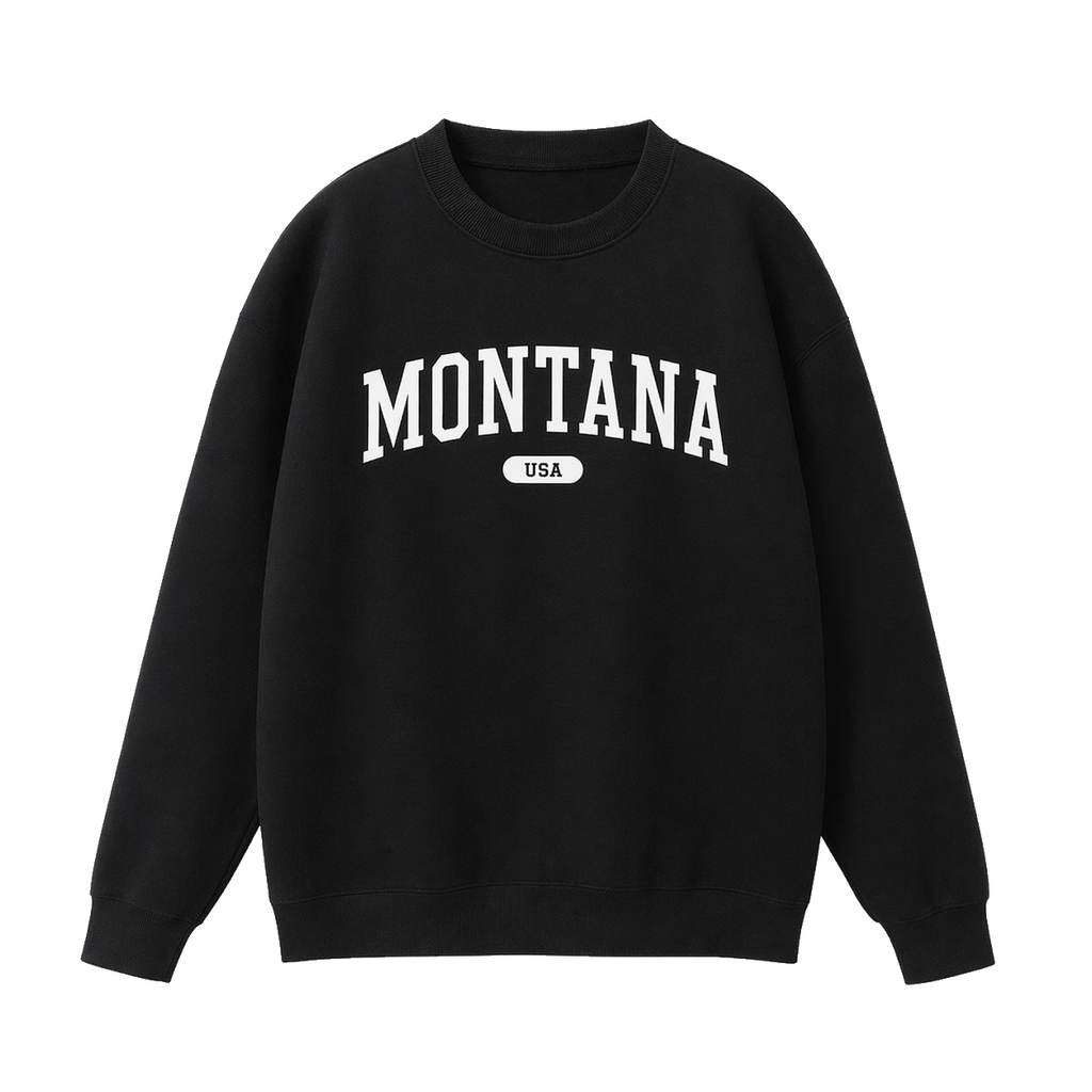 Collection 4 Montana Essential Heavyweight Crewneck Sweatshirt - Black front