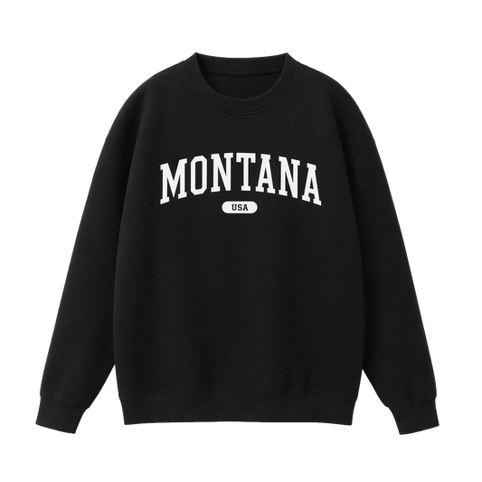 Collection 4 Montana Essential Heavyweight Crewneck Sweatshirt - Black front