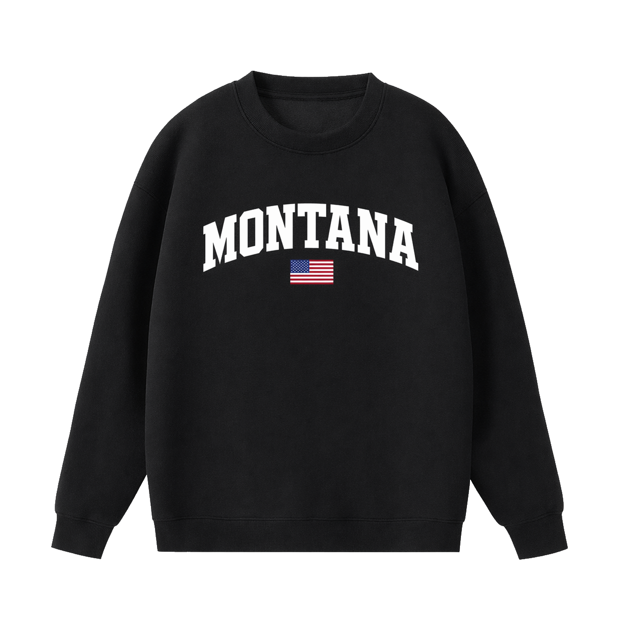 Collection 2 Montana Essential Heavyweight Crewneck Sweatshirt - Black front