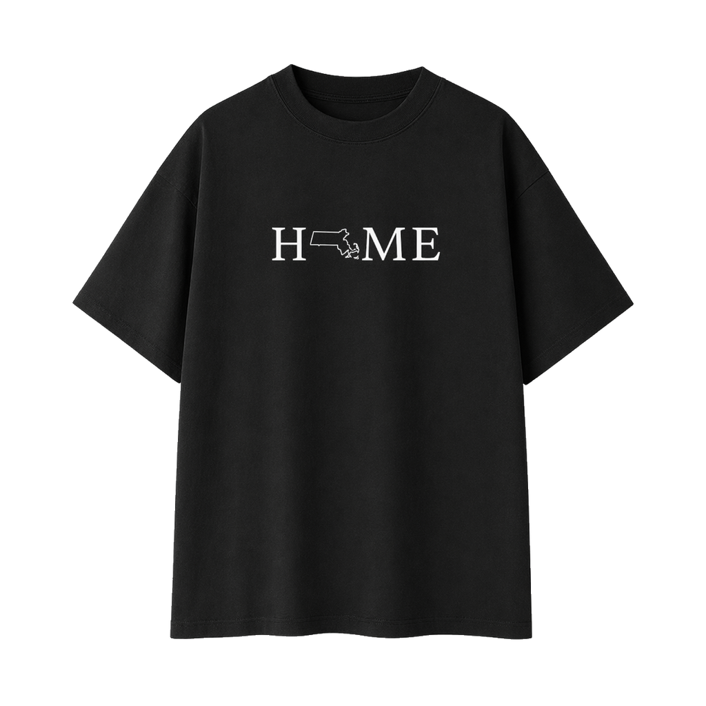 Collection 5 Massachusetts Essential Cotton T-Shirt - Black front