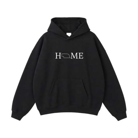 Collection 5 Nebraska Oversize Fleeced Hoodie - Black front