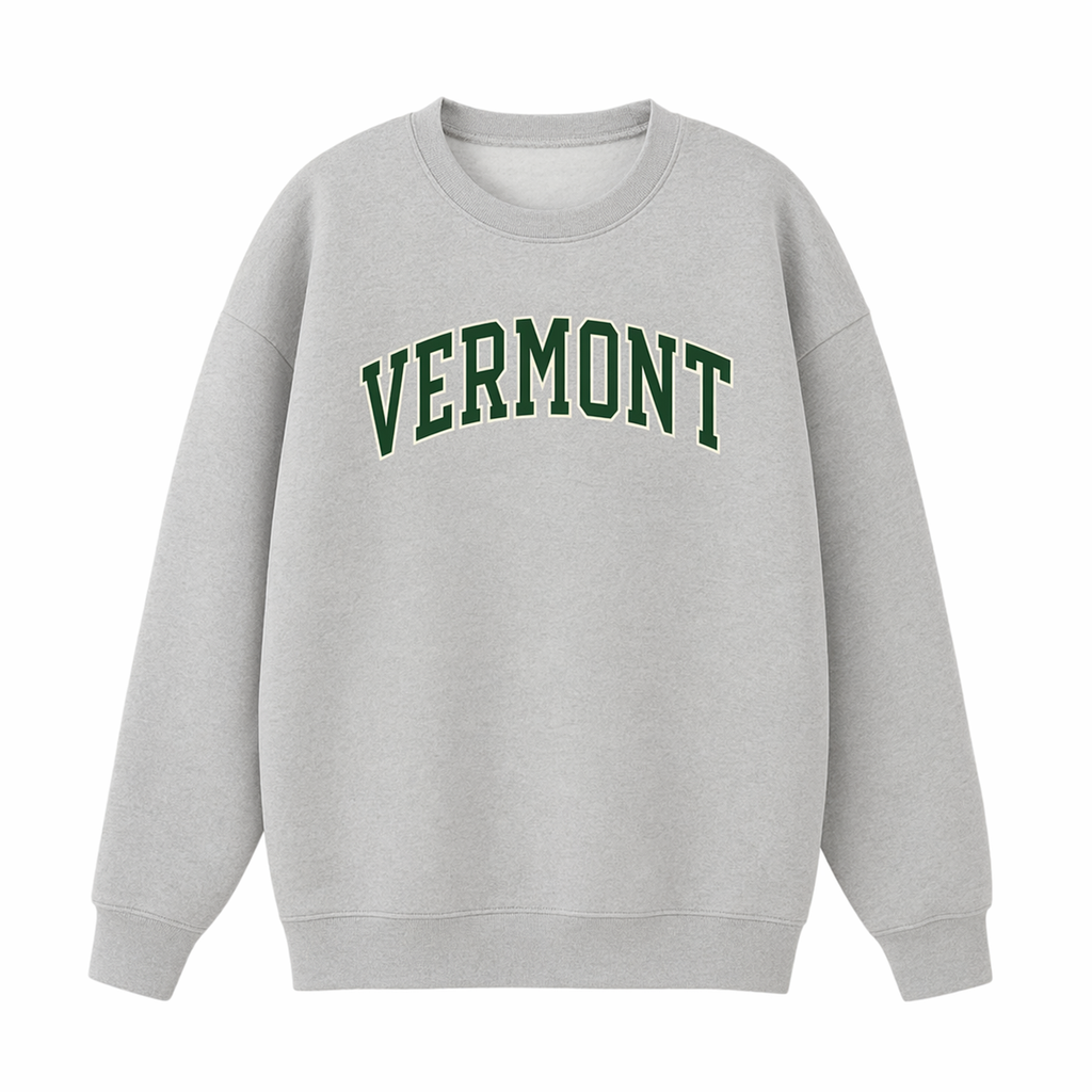 Collection 1 Vermont Essential Heavyweight Crewneck Sweatshirt - Gray front