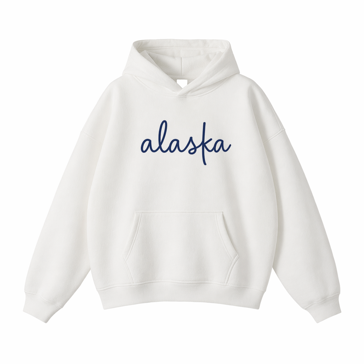 Collection 3 Alaska Oversize Fleeced Hoodie - White front